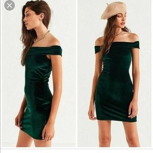 Urban Outfitters Green Velvet Bodycon